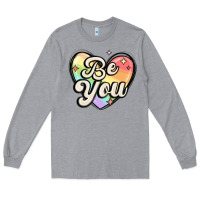 Heather Grey be you Long Sleeve Tee - MaliasSmallBusiness