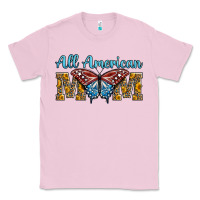 Bubblegum Pink all american mom american flag butterfly Classic Tee - LillyAllenDesigns