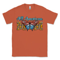 Copper all american mom american flag butterfly Classic Tee - LillyAllenDesigns