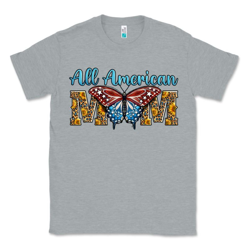 All American Mom American Flag Butterfly Classic Tee by LillyAllenDesigns | Teevron