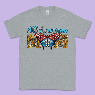 All American Mom American Flag Butterfly Classic Tee Designed By Lillyallendesigns
