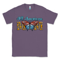 Lavender all american mom american flag butterfly Classic Tee - LillyAllenDesigns