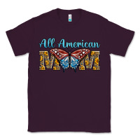 Plum all american mom american flag butterfly Classic Tee - LillyAllenDesigns