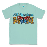 Seafoam all american mom american flag butterfly Classic Tee - LillyAllenDesigns