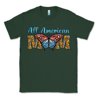 Sports Green all american mom american flag butterfly Classic Tee - LillyAllenDesigns