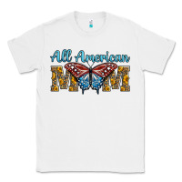 White all american mom american flag butterfly Classic Tee - LillyAllenDesigns