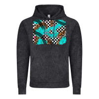Race Day Turquoise Background Vintage Hoodie | Teevron