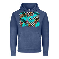 Vintage Denim race day turquoise background Vintage Hoodie - AdoDesignShop
