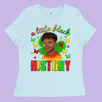 Ladies Tee a little black history with boy juneteenth