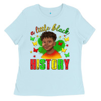 Baby Blue a little black history with boy juneteenth Ladies Tee - texasbilliewilder
