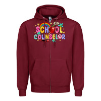 Burgundy school counselor Zipper Hoodie - MaliasSmallBusiness