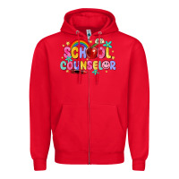 Red school counselor Zipper Hoodie - MaliasSmallBusiness