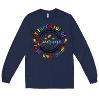 Navy gay pride Long Sleeve Tee - MaliasSmallBusiness