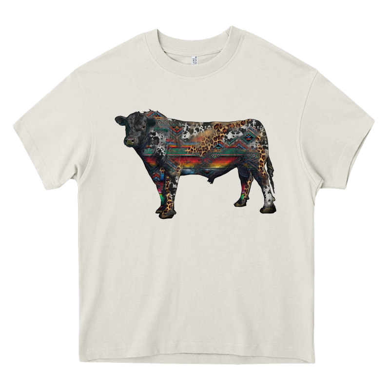 Black Angus Bull With Western Patterns Heavy Core Tee by RanaPortraitStore | Teevron
