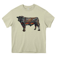 Mossy black angus bull with western patterns Heavy Core Tee - RanaPortraitStore