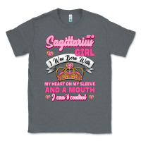 Charcoal Heather As A Sagittarius Girl I Was Born With My Heart On My Sleeve And  Mouth Classic Tee - Jasminsmagicworld