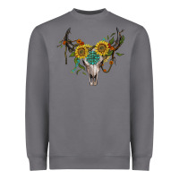 Storm boho bullskull with sunflower and gemstone Heavyweight Sweatshirt - Artiststas