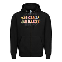 Black sorry my social anxiety says no Zipper Hoodie - MaliasSmallBusiness