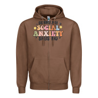 Chestnut sorry my social anxiety says no Zipper Hoodie - MaliasSmallBusiness