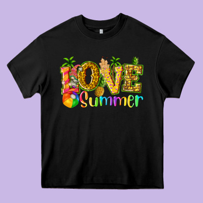 Love Summer With Pineapple Heavy Core Tee Designed By Texasbilliewilder