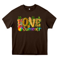 Chocolate Brown love summer with pineapple Heavy Core Tee - texasbilliewilder