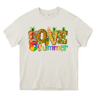 Cream love summer with pineapple Heavy Core Tee - texasbilliewilder