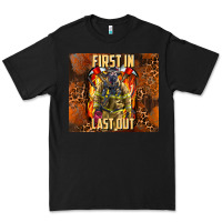 Black first in last out firefighter Premium Tee - AdoDesignShop