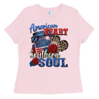 Bubblegum Pink american heart southern soul Ladies Tee - Zillion Design Studio