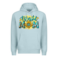 Blue Mist Blessed Mom with Sunflowers Premium Hoodie - texasbilliewilder