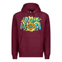 Burgundy Blessed Mom with Sunflowers Premium Hoodie - texasbilliewilder