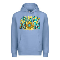 Colony Blue Blessed Mom with Sunflowers Premium Hoodie - texasbilliewilder