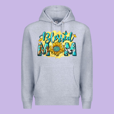 Blessed Mom With Sunflowers Premium Hoodie Designed By Texasbilliewilder