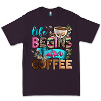 Plum life begins after coffee Premium Tee - Zillion Design Studio