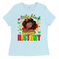 Baby Blue a little black history with girl juneteenth Ladies Tee - texasbilliewilder