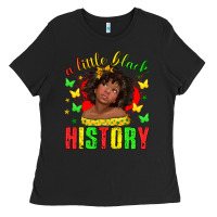 Black a little black history with girl juneteenth Ladies Tee - texasbilliewilder