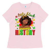 Bubblegum Pink a little black history with girl juneteenth Ladies Tee - texasbilliewilder