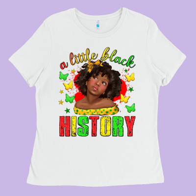 Ladies Tee a little black history with girl juneteenth