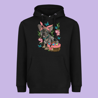 Easter French Bulldog Heavyweight Hoodie Designed By Ranaportraitstore
