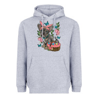 Heather Grey easter french bulldog Heavyweight Hoodie - RanaPortraitStore