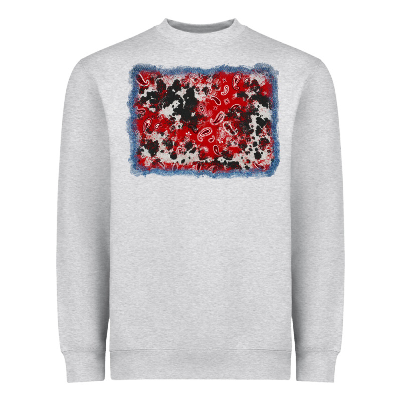 Bandana Cowhide Denim Background Heavyweight Sweatshirt by AdoDesignShop | Teevron