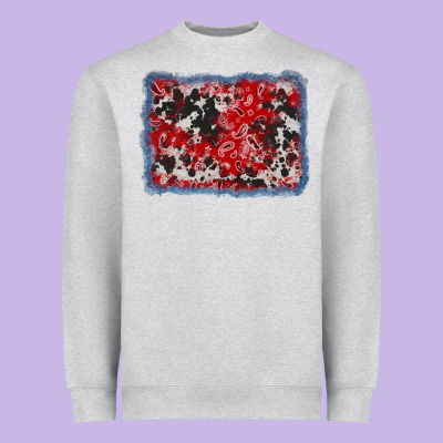 Bandana Cowhide Denim Background Heavyweight Sweatshirt Designed By Adodesignshop