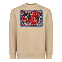 Mushroom bandana cowhide denim background Heavyweight Sweatshirt - AdoDesignShop