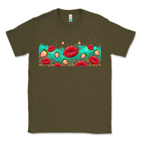 Army Green lips and strawberries Classic Tee - AdoDesignShop