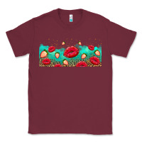 Burgundy lips and strawberries Classic Tee - AdoDesignShop
