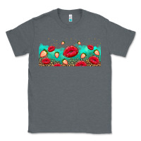 Charcoal Heather lips and strawberries Classic Tee - AdoDesignShop