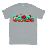 Heather Grey lips and strawberries Classic Tee - AdoDesignShop