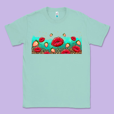 Lips And Strawberries Classic Tee Designed By Adodesignshop
