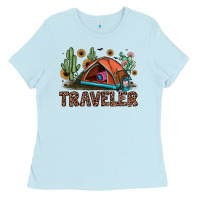Baby Blue traveler Ladies Tee - JahusDesignShop