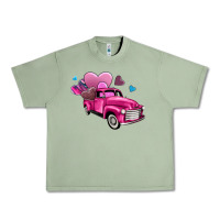Oil Green truck with hearts Urban Heavy Tee - AdoDesignShop