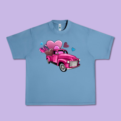 Truck With Hearts Urban Heavy Tee Designed By Adodesignshop